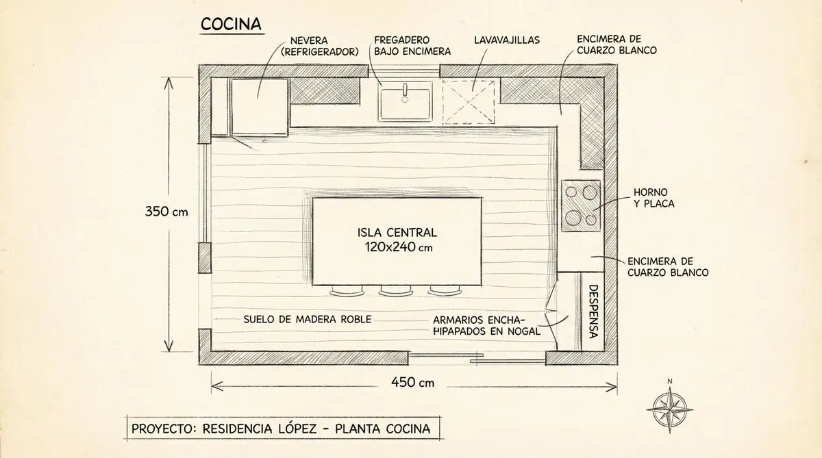 Boceto de diseño de interiores — Estudio de interiorismo Valencia